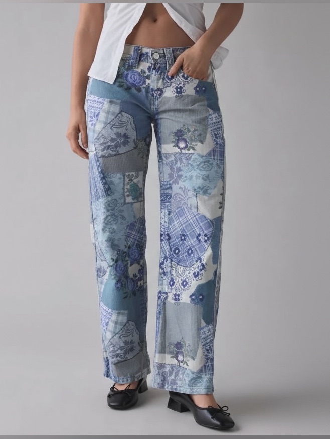 Urban Outfitters Kayla Cotton Canvas Low Rise Pants
